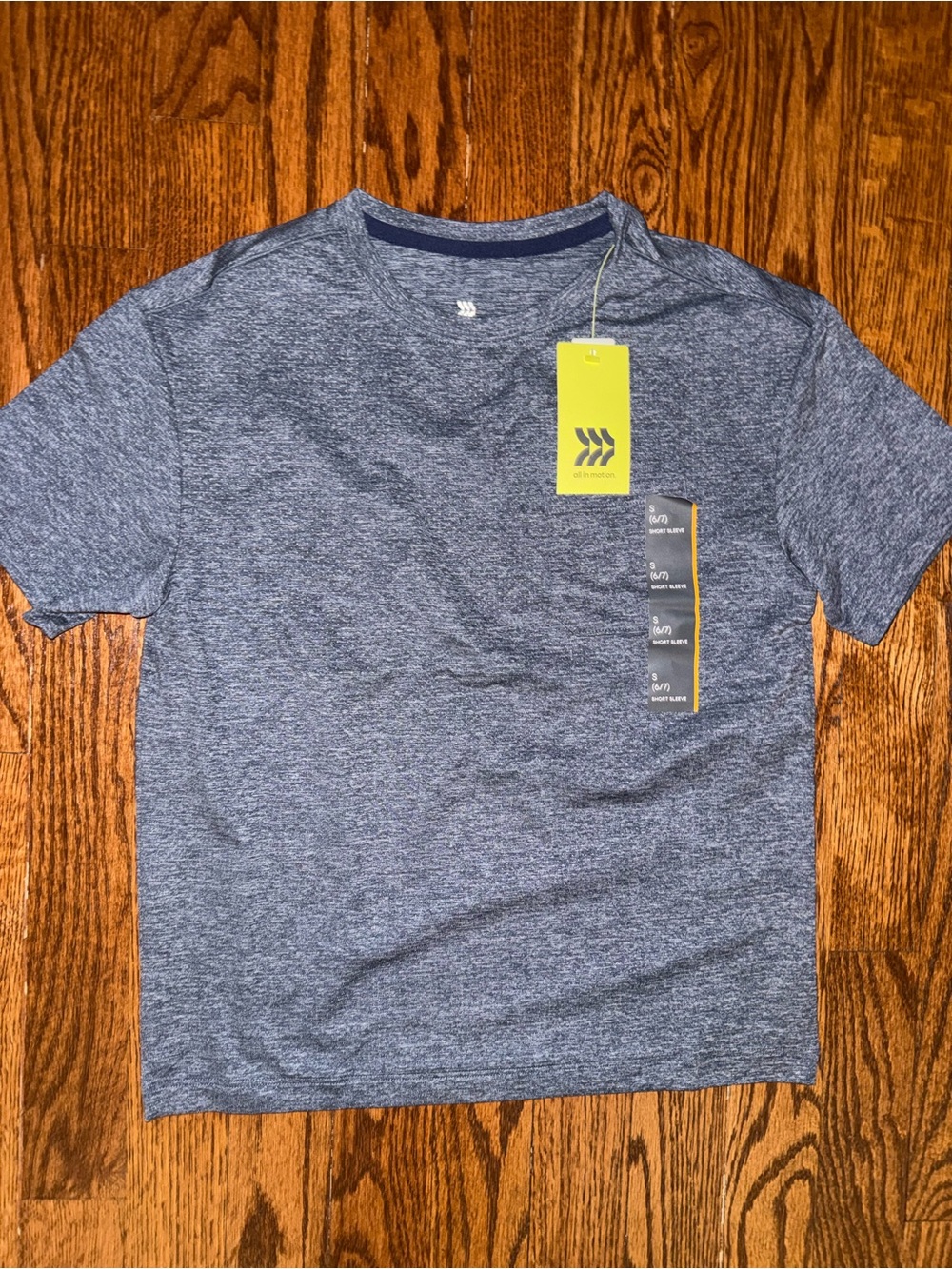 all in motion Youth Heather Navy Blue Short Sleeve Tee